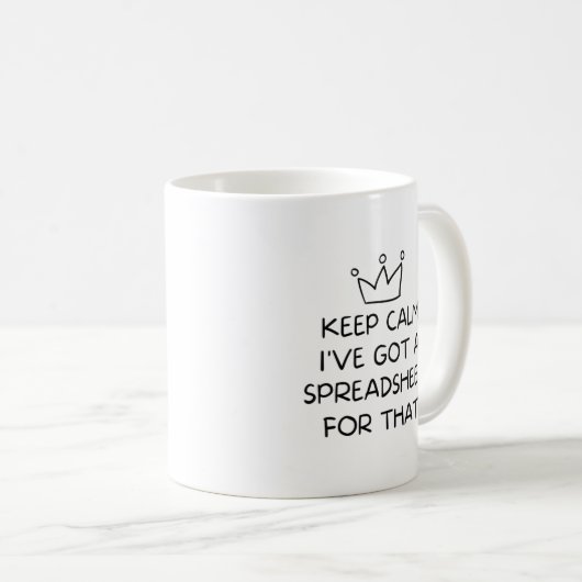 保Calm表計算得担当おもしろい者 コーヒーマグカップ (正面右)