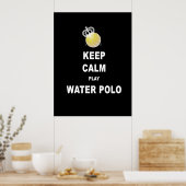 保Calm遊 Water Polo Poster - Black ポスター (キッチン)