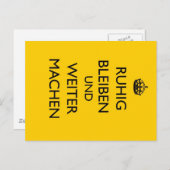 保Calm運 and on - Ruhig Bleiben German ポストカード (正面/裏面)