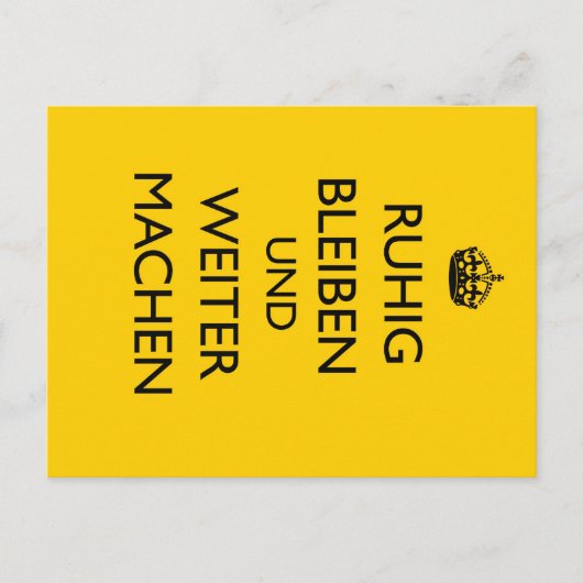 保Calm運 and on - Ruhig Bleiben German ポストカード (正面)