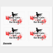 保Calm食べ and Brains – ゾンビ 長方形シール (シート)
