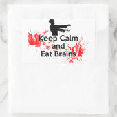 保Calm食べ and Brains – ゾンビ 長方形シール (バッグ)