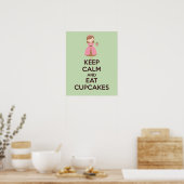 保Calm食べ Cupcakesポスタープリント ポスター (キッチン)