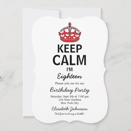 保Calm18誕生日 招待状 (正面)