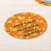 保Calm – テキラサンライズ ラウンドペーパーコースター (アングル)