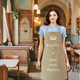 保Calm – バクラバ – カキ&ホワイト エプロン