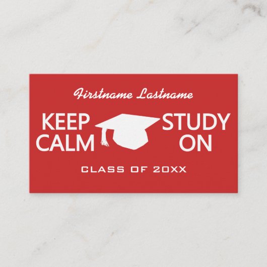 保Calm & 勉強Onカスタム学生用カード コーリングカード (正面)