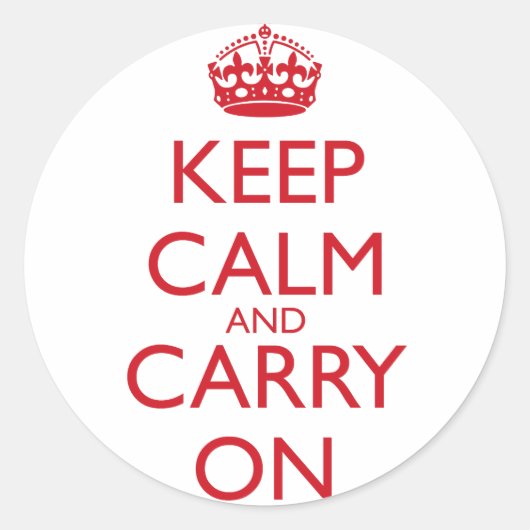 保Calm & 運 On Fire Engine赤い文字 ラウンドシール (正面)