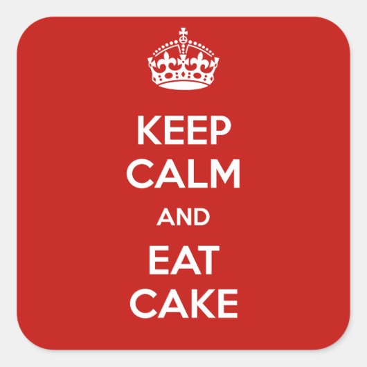 保Calm & 食べ Cake Sticker スクエアシール (正面)