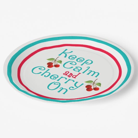 保Calm Andさくらんぼオン紙プレート ペーパープレート (アングル)