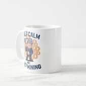 保Calm and保 Mining - Crypto Miner Cartoon コーヒーマグカップ (正面左)