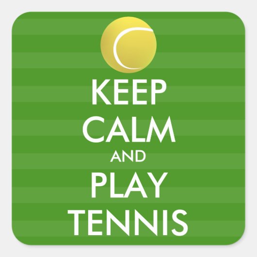 保CALM AND遊 TENNIS -パーソナライズされた文字 スクエアシール (正面)