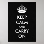 保Calm and運 on Black Kraft紙 ポスター (正面)