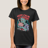 保Calm And食べ Brains Zombie Halloween Tシャツ (正面)