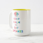 保Calm and食べ Cupcakesレインボー mug ツートーンマグカップ (正面左)