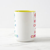 保Calm and食べ Cupcakesレインボー mug ツートーンマグカップ (中央)