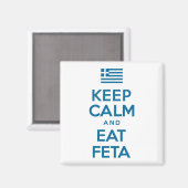 保Calm And食べ Feta Greek国旗 マグネット (正面/裏面)