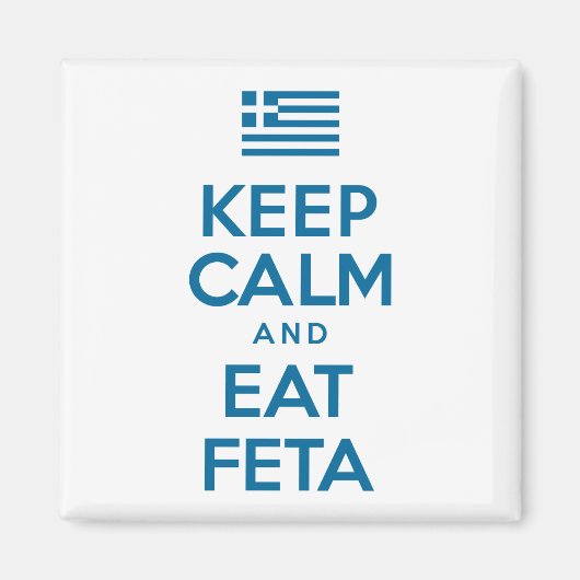 保Calm And食べ Feta Greek国旗 マグネット (正面)
