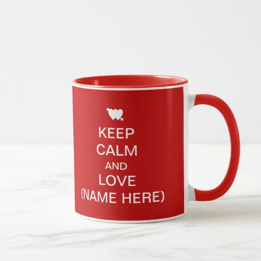 保Calm and パーソナライズされた Love Valentine Mug マグカップ (右)
