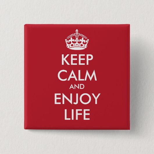 保CALM AND 楽しむ LIFE -パーソナライズされた文字 缶バッジ (正面)