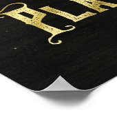 保Calm and 遊 On金ゴールドピアノグランジタイポグラフィ ポスター (角)