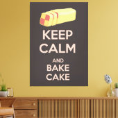 保Calm and Bake Cake Vintage Poster キャンバスプリント (インサイチュ (リビング))