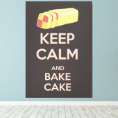保Calm and Bake Cake Vintage Poster キャンバスプリント (インサイチュ (ウッドフロア))