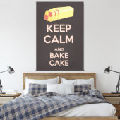 保Calm and Bake Cake Vintage Poster キャンバスプリント (インサイチュ (寝室))