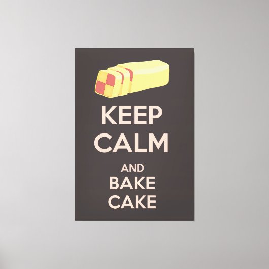 保Calm and Bake Cake Vintage Poster キャンバスプリント (正面)