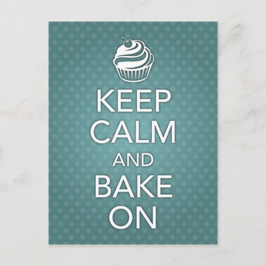 保Calm and Bake Onレシピカードティール（緑がかった色） ポストカード (正面)