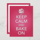 保Calm And Bake Onレシピカードピンク ポストカード (正面/裏面)