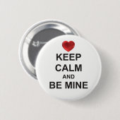 保CALM and BE MINE (ハートロゴ付き)バッジ 缶バッジ (正面&裏面)