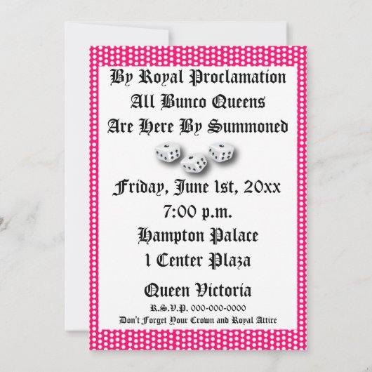 保Calm And Bunco On 招待状 (裏面)