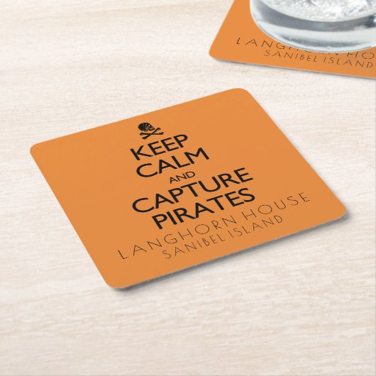 保Calm and Capture Piratesハロウィーン スクエアペーパーコースター (アングル)