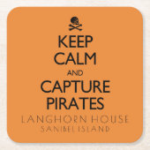 保Calm and Capture Piratesハロウィーン スクエアペーパーコースター (正面)