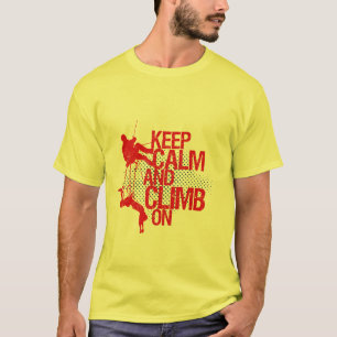 保Calm and Climb On Rock登山Tシャツ Tシャツ