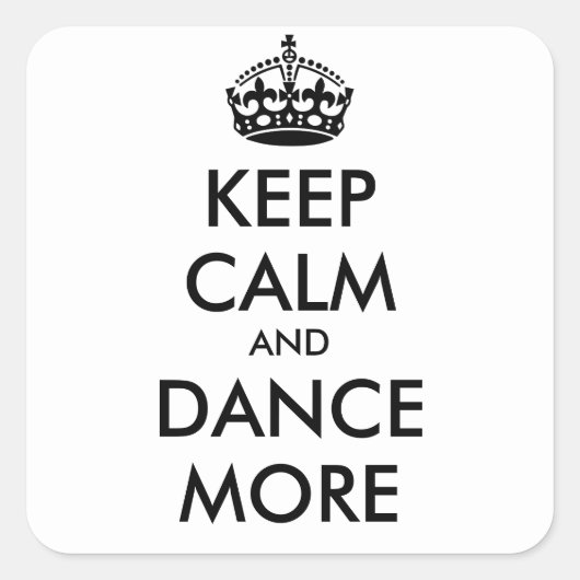 保CALM AND DANCE MORE - パーソナライズされた文字 スクエアシール (正面)