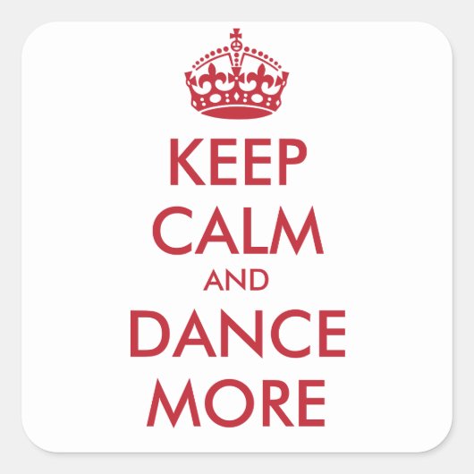 保CALM AND DANCE MORE - パーソナライズされた文字 スクエアシール (正面)