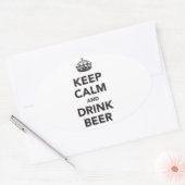 保Calm And Drinkビアフレーズ 楕円形シール (封筒)