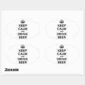 保Calm And Drinkビアフレーズ 楕円形シール (シート)