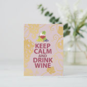 保Calm and Drinkワインギフトアーユニークトデザイン ポストカード (スタンド正面)