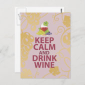 保Calm and Drinkワインギフトアーユニークトデザイン ポストカード (正面/裏面)