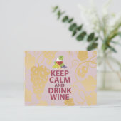 保Calm and Drinkワインギフトアーユニークトデザイン ポストカード (スタンド正面)