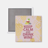 保Calm and Drinkワインギフトアーユニークトデザイン マグネット (正面/裏面)