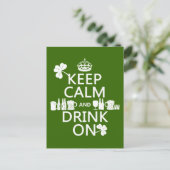 保Calm and Drink On (アイルランドst patricks) ポストカード (スタンド正面)