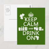 保Calm and Drink On (アイルランドst patricks) ポストカード (正面/裏面)