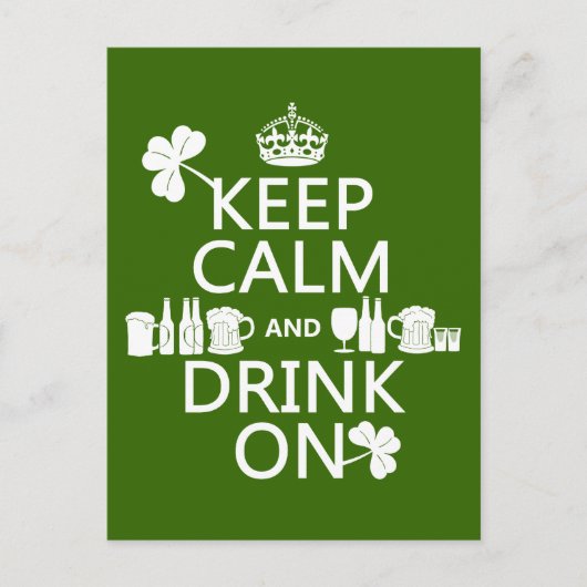 保Calm and Drink On (アイルランドst patricks) ポストカード (正面)