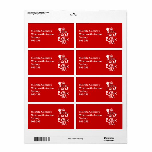 保Calm and Drink Tea - All Colors ラベル (フルシート)