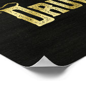 保Calm and Drum On金ゴールドグランジタイポグラフィ ポスター (角)