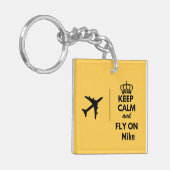 保Calm and Fly on & Airplane,カスタムおもしろい キーホルダー (正面左)